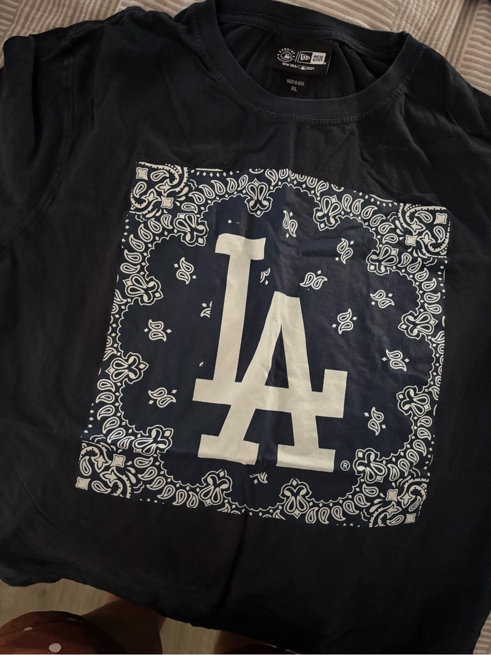LA Dodgers Bandana Logo Tee - Black & White
